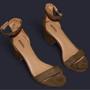 Olive Block Heel Sandals